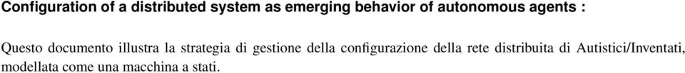 strategia di gestione della configurazione della rete