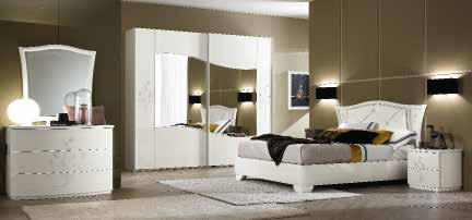 44 Armadio / Wardrobe NABUCCO GLITTER cod. RB0057 L/W 276 P/D 61 H 247 Disponibile anche in H 221 Also available in H 221 Letto / Bed CIGNO ROMBO cod.