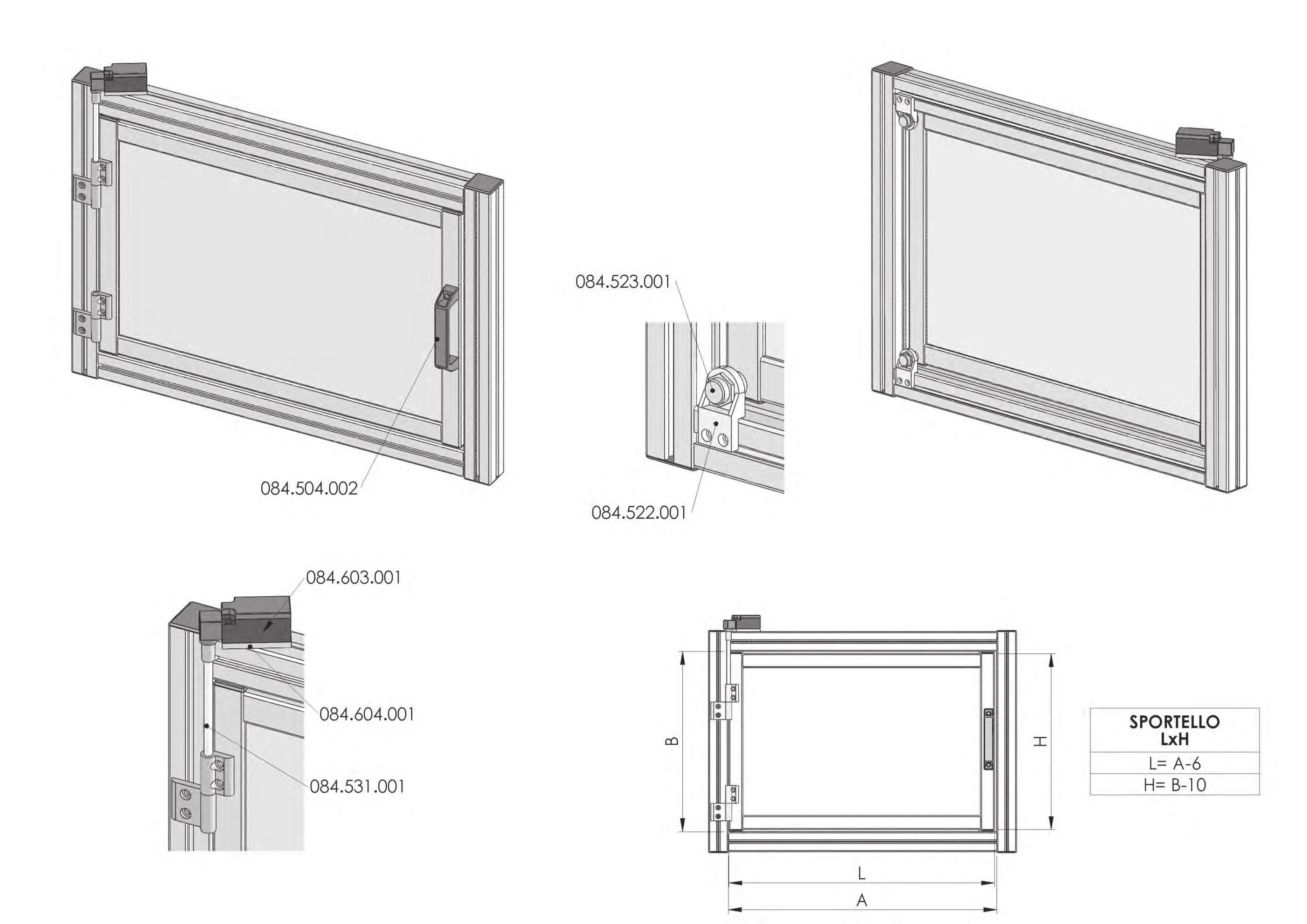 SISTEMA DI MONTAGGIO PORTE CON INTERRUTTORE ROTATIVO ASSEMBLY SYSTEM FOR DOORS WITH ROTATING SWITCH 2.