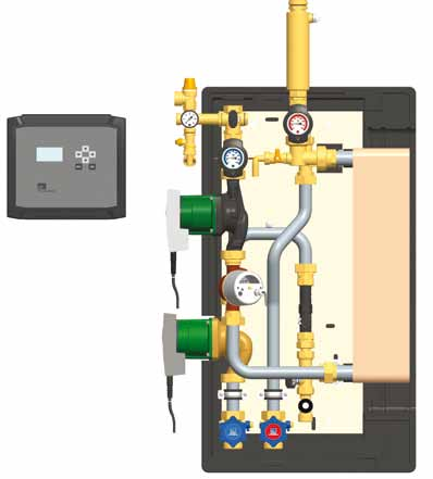 SolexMax Basic/Premium TW (sistema d'acqua potabile) fino a 70 m² superficie collettori Caricamento di accumulatori acqua sanitaria La stazione di consegna del calore compatta e completamente