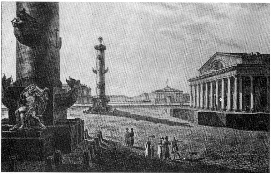 piazza Cernysev, con la sua forma a semicerchio rivolto verso il corso della Fontanka, a raccogliere un tridente viario.