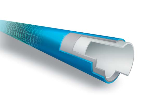 IL SISTEMA I TUBI BLUEPOWER Il tubo sistema BluePower è composto da tre strati. Colore Blu RAL 5019. Lo strato interno dei tubi è in colore bianco.