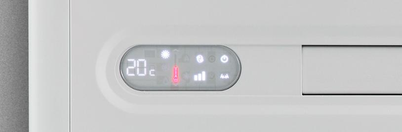 Design Wall con Telecomando Telecomando Display TOUCH LCD a bordo unità con visualizzazione temperatura e funzionamento Sensore