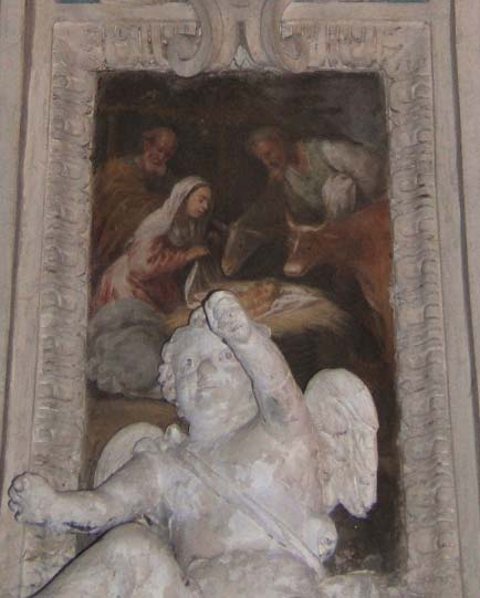 I QUINDICI MISTERI DEL ROSARIO del Morazzone I - Annunciazione II - Visitazione di Elisabetta III - Natività Sulla volta della cappella del Rosario sono dipinti, all interno di cornici di stucco, in