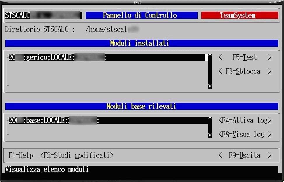 Manuale di amministrazione Ambiente Linux / Unix Il comando permette di visualizzare la situazione dell'installazione dei moduli e di eseguire test funzionali sui moduli.