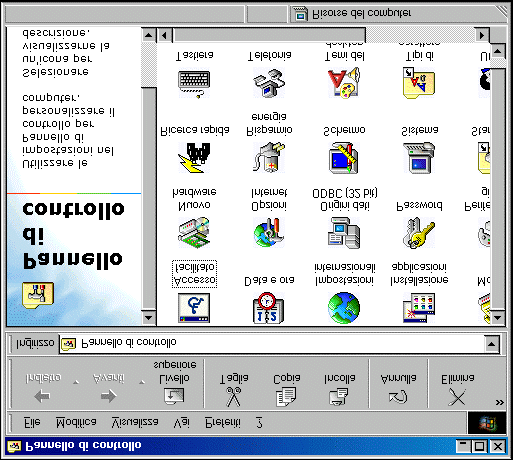Il Pannello di controllo Il Pannello di controllo contiene gli Applets che