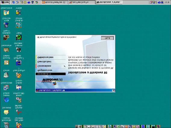 Il Desktop di Windows 98 Icone Area dedicata alla Barra dei