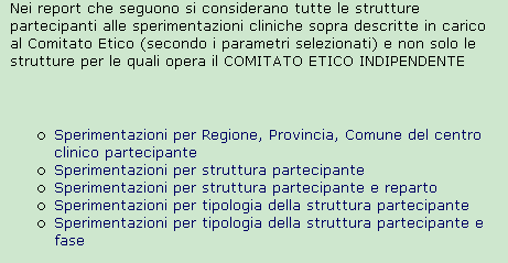 Consultazione e Analisi dati Reportistica predefinita