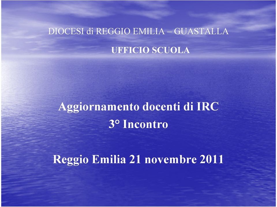 Aggiornamento docenti di IRC