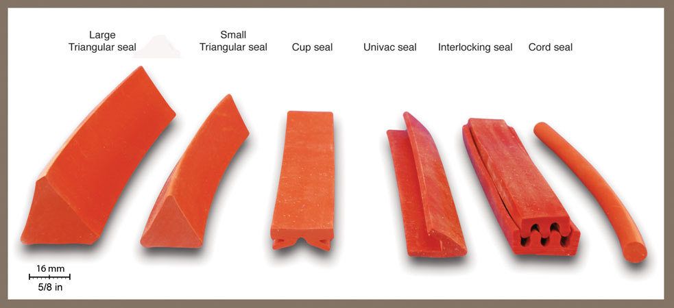 SILICONE SEALS Sigillanti curati per sacchi a vuoto riutilizzabili I Sigillanti Siliconici Airtech comprendono grandi sigillanti triangolari, piccoli sigillanti triangolari, sigillanti univac,