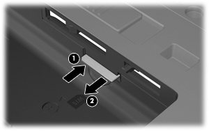 7. Premere sulla scheda SIM (1), quindi rimuoverla dallo slot (2). 8. Installare nuovamente la batteria. 9.