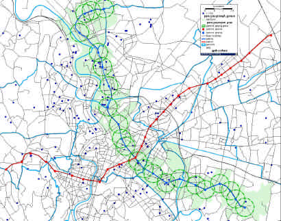 Domanda potenziale sulle linee metropolitane A e B Linea A (con raggi di influenza di 500 m) ZONA GARBATELLA (Totale 297 dipendenti) Linea B (con raggi di influenza di 500 m) - Utenti interessati: 30