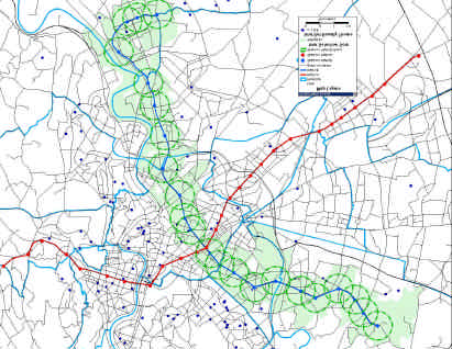 Domanda potenziale sulle linee metropolitane A e B ZONA CAVOUR (Totale 100 dipendenti) Linea A (con raggi di influenza di 500 m) Linea B (con raggi di influenza di 500 m) - Utenti interessati: 19 -