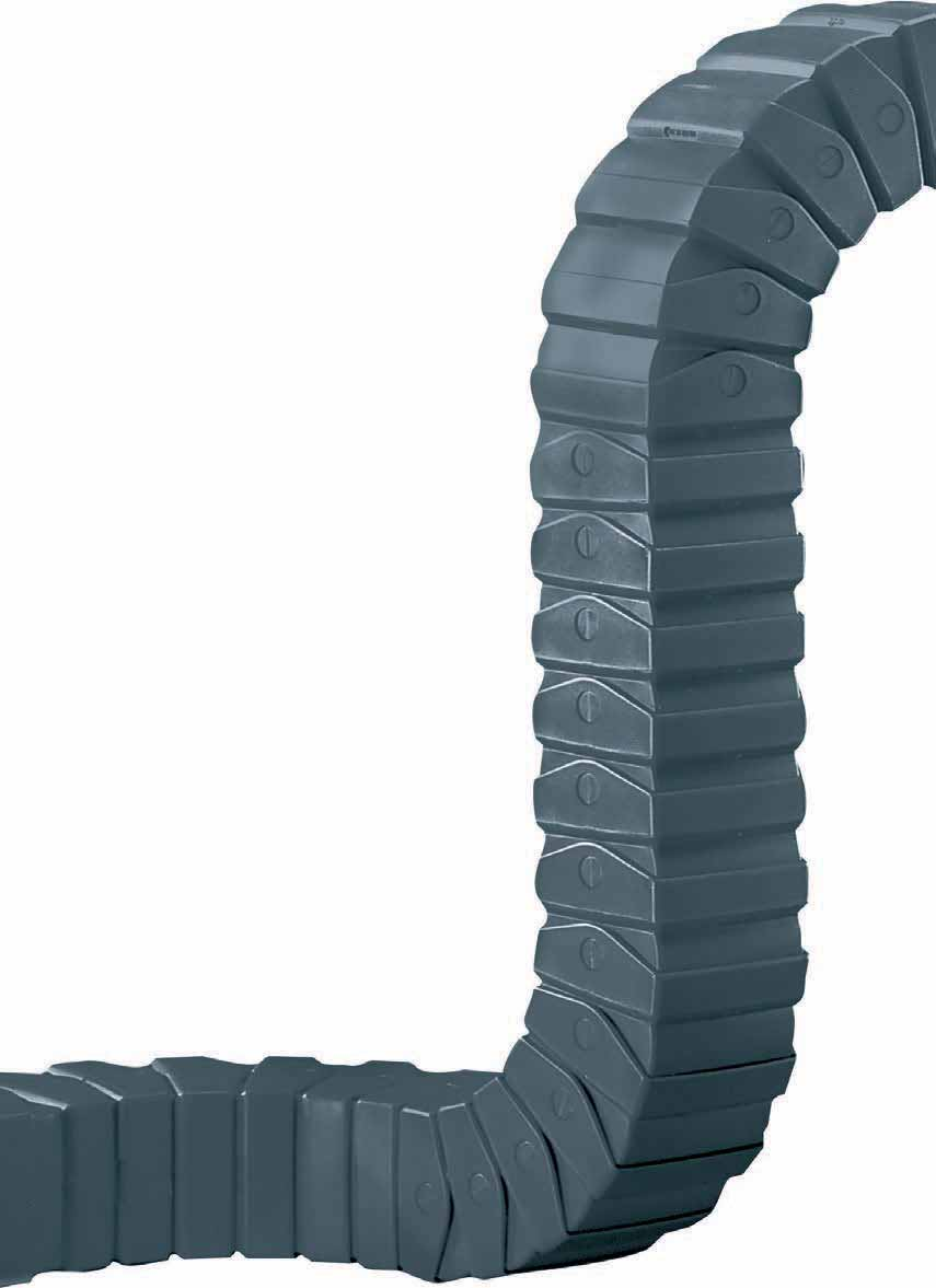 triflex - Catena chiusa per movimenti su più assi La serie triflex è stata sviluppata appositamente per una sicura guida dei cavi in movimenti complessi su più assi.