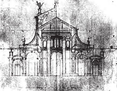 San Giovanni in Laterano Fig. 8. Racordurile la contrafațadă. După moartea lui Inocentiu X în 1655, Borromini este confirmat ca șef al lucrărilor de către succesorul său Alexandru VII.