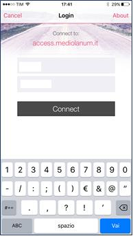2.5.2 Accessi successivi Lanciare la App Capsule Connect effettuando il login con le credenziali di dominio, senza il suffisso @xxxxxx.mediolanum.