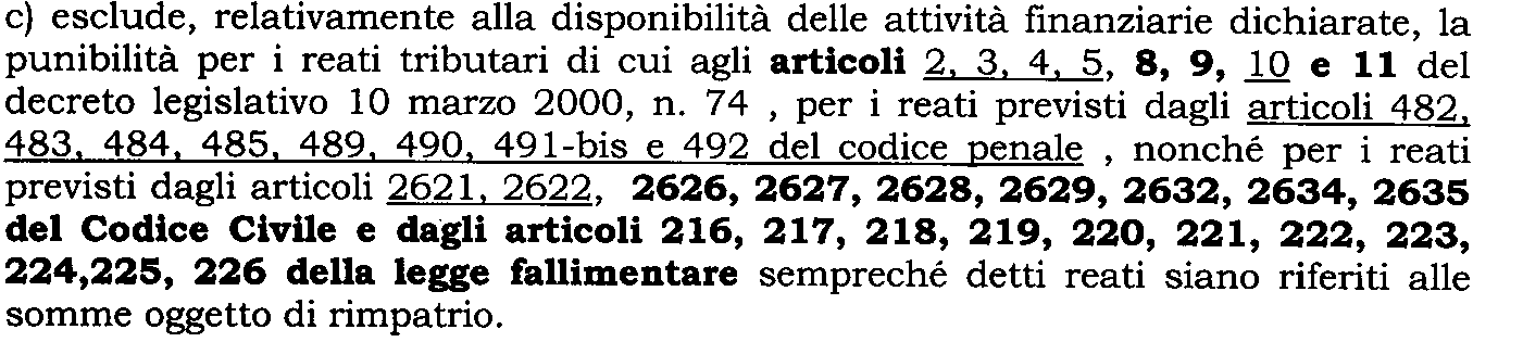 1) I TESTI DEGLI ARTICOLI DELLA NORMATIVA STERILIZZATA DAL PUNTO C) PRIMO COMMA DELL ART. 5. Il punto c) del 1 comma dell art.