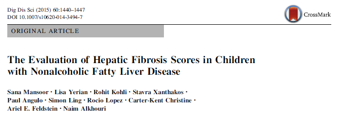 Obiettivo: Valutare gli score di fibrosi epatica in una popolazione di 92 bambini affetti da NAFLD, diagnosticata mediante
