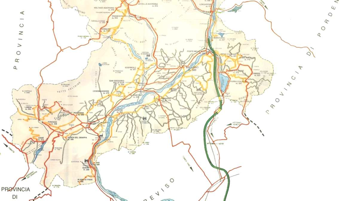 La Provincia di Belluno al 2007 Superficie Prov.: 3.678 kmq (20% Sup. Reg.) Popolazione: 209.033 ab. sotto 5000 ab. Alt. Med.Terr.Com.: 691m s.l.m. Densità: 57 ab/kmq (BZ 283 ab/kmq) 62 su 69 comuni Indice vecchiaia: 20.