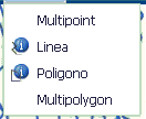 Gli oggetti possono essere selezionati con più punti (multipoint), con una linea, con uno o più poligoni.