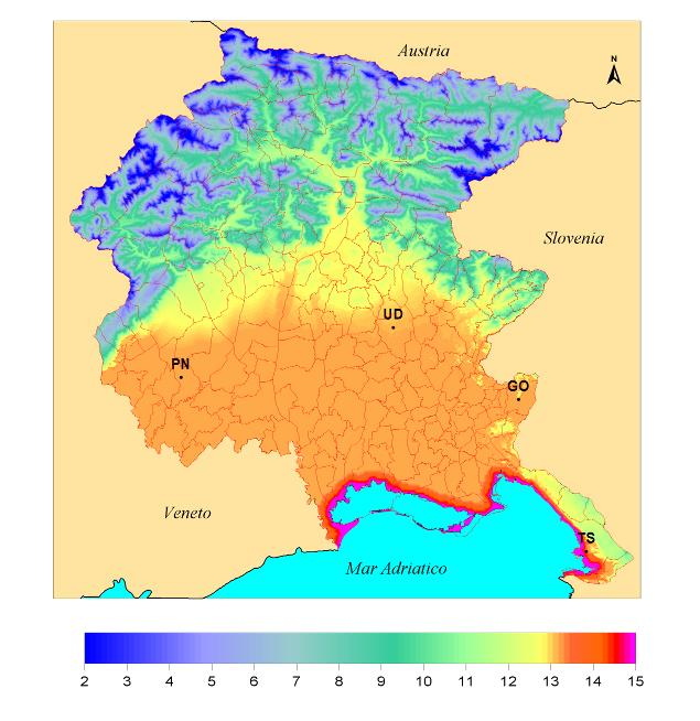 temperature medie annue sulla pianura la