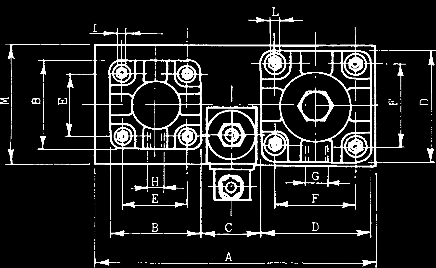 UNITA IDROPNEUMATICA STELO IN BASSO PARALLELA Ø Cilindro A B C D E F G H I L M N O P Q R S 50 180