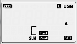 Impostazione della funzione fonometro (SLM) Premere il pulsante o per modificare una funzione di test.
