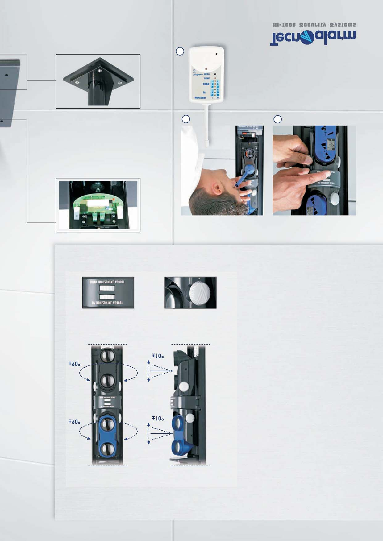 Orientabilità dei gruppi ottici Moduli MODBEAM I moduli MODBEAM sono la dotazione ottica della colonna e si differenziano in: moduli di trasmissione TX e moduli di ricezione RX.