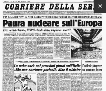 Le informazioni in Europa L incidente: 26 aprile 1986 ore 1.