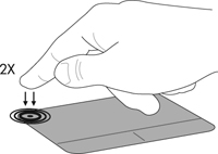 Uso dei movimenti supportati dal TouchPad Il TouchPad o lo schermo tattile (solo in determinati modelli), consente di spostare il dispositivo di puntamento sullo schermo con le dita per controllarne
