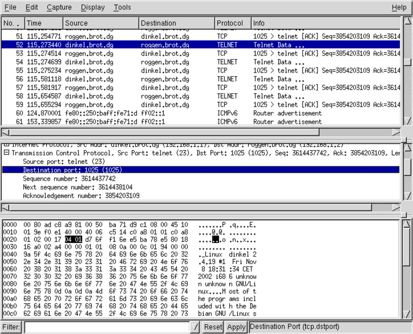 1954 volume I Sistemi GNU/Linux Figura 43.95. La finestra che appare quando si chiede di iniziare la cattura dei pacchetti. Sicurezza e controllo 1955 Figura 43.97.