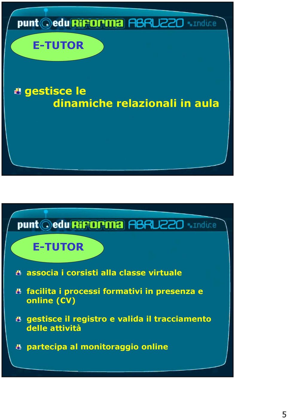 formativi in presenza e online (CV) gestisce il registro e