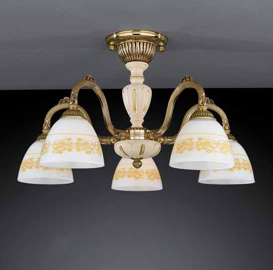 6929. PL 6929/3 oro francese, vetro graniglia 4 52 3 x max60w E27