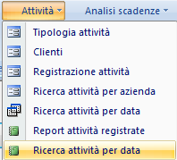 Il Report attività registrate, consente di stampare ed evidenziare per ogni cliente l elenco di tutte le attività registrate.