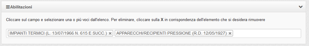 Curriculum Vitae In caso di errato inserimento, è possibile eliminare un elemento cliccando sulla X posta in corrispondenza della voce in questione. 6.1.