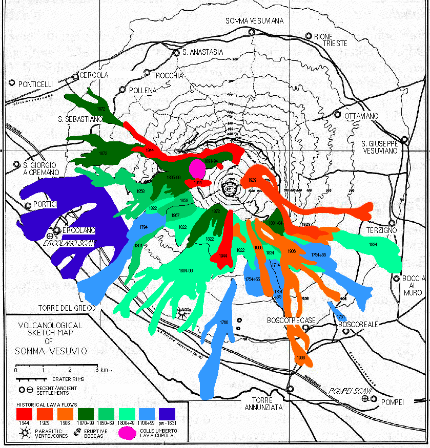 Distribuzione delle colate laviche nell