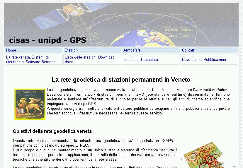 Il sito è accessibile via web tramite il portale della Regione Veneto (Figura 38) Figura 38 - Sito web. Il sito web per la parte grafica è stato realizzato mediante fogli di stile CSS.