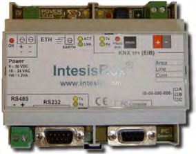 Gateway KNX/MITSUBISHI parlamentino Interfaccia in grado di convertire il protocollo di rete Mitsubishi Electric XML nel protocollo standard EIB Konnex.