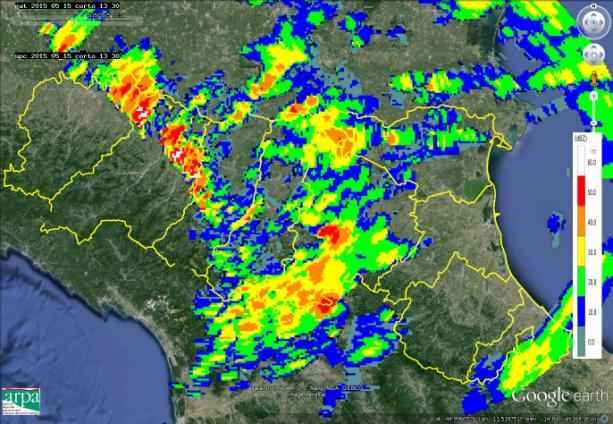 Rapporto dell evento meteorologico del 15 maggio 2015 A cura di Unità Radarmeteorologia, Radarpluviometria, Nowcasting e Reti