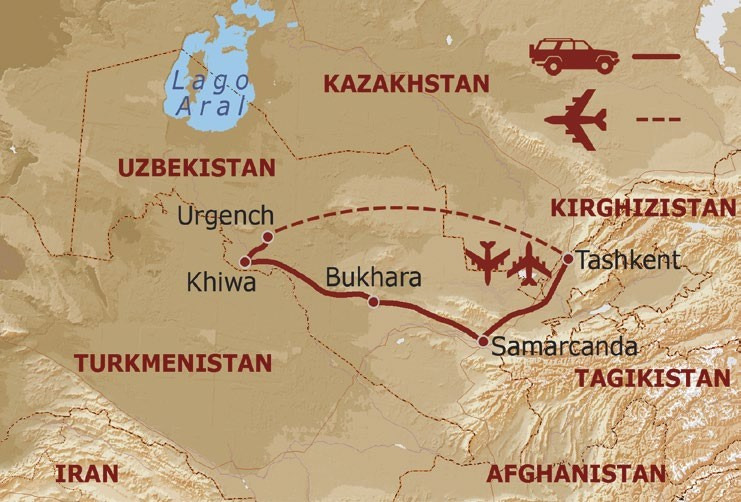 9 giorno / Tashkent Italia Presto al mattino trasferimento in aeroporto per il volo di linea Turkish Airlines via Istanbul per l Italia.