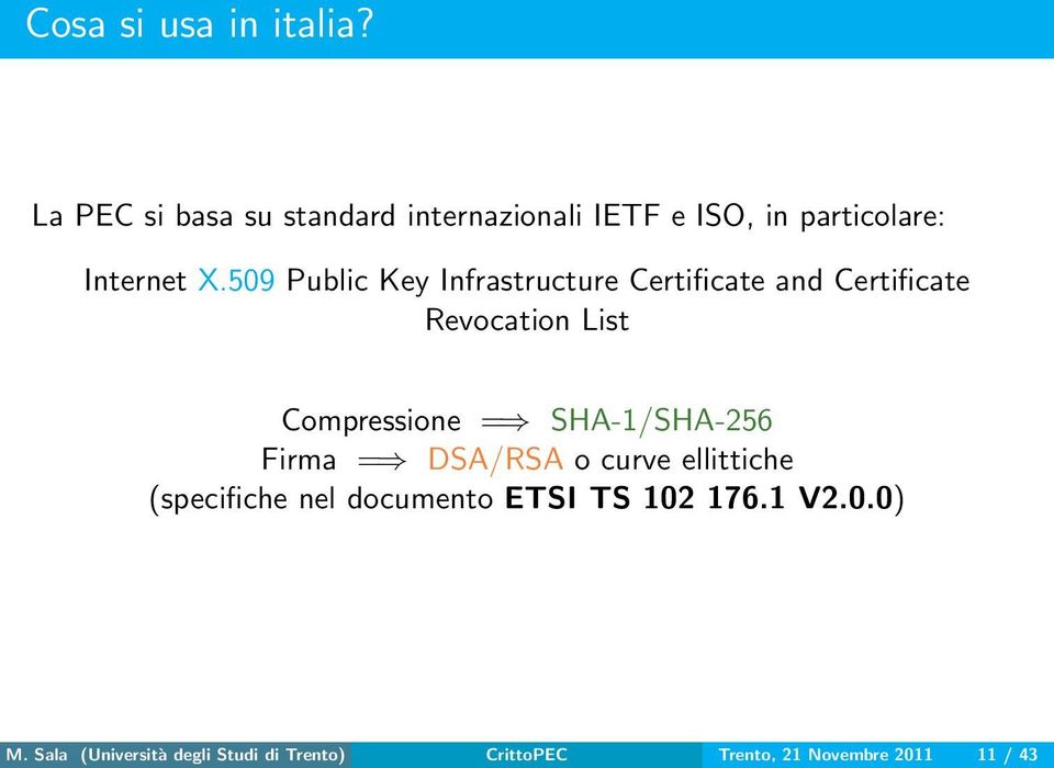 509 Public Key Infrastructure Certificate and Certificate Revocation List Compressione =