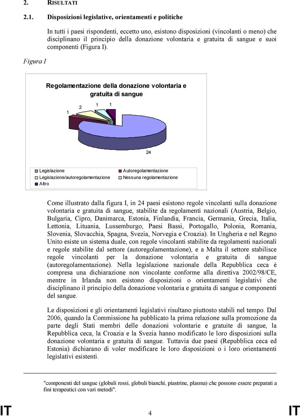 volontaria e gratuita di sangue e suoi componenti (Figura I).