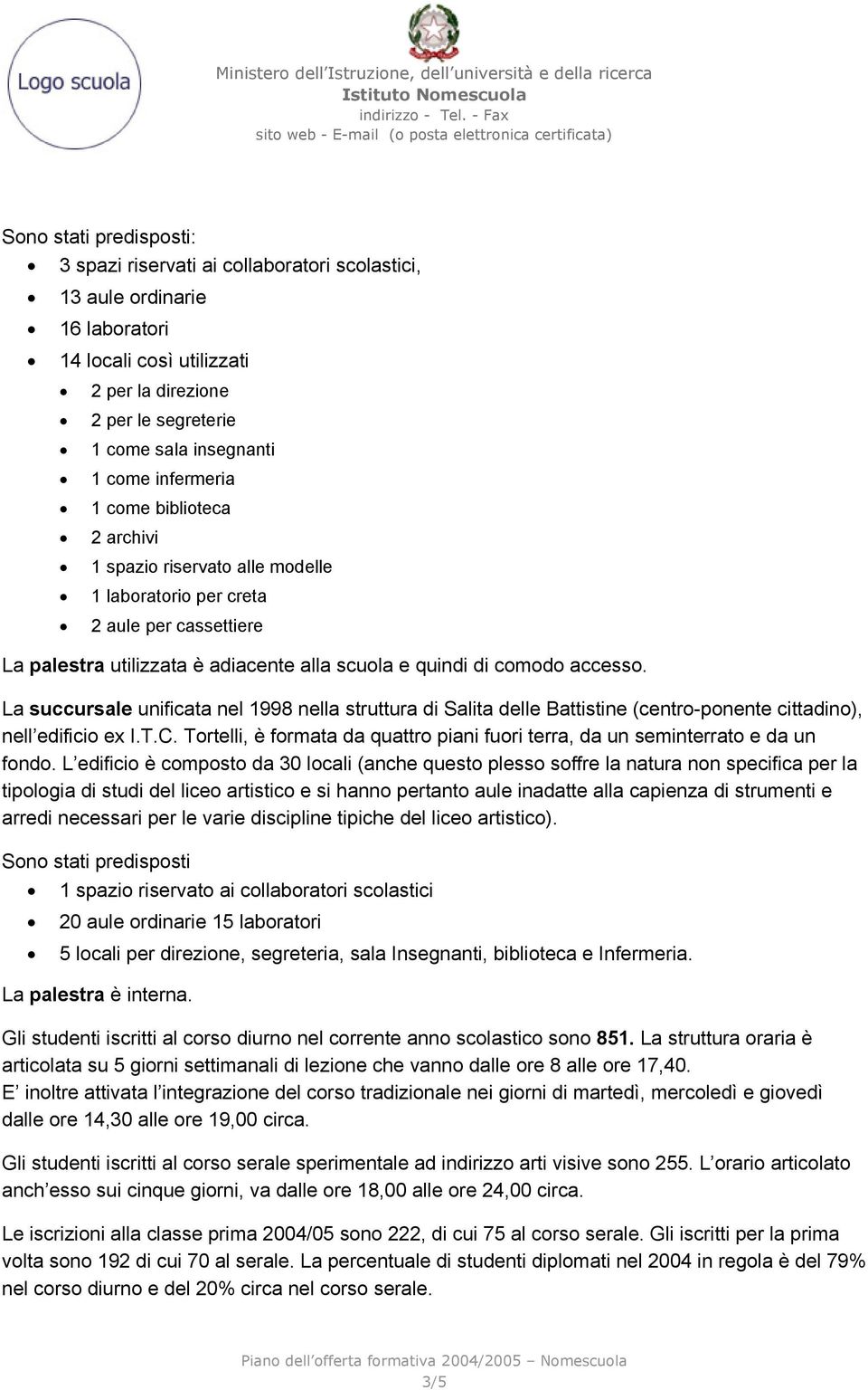 La succursale unificata nel 1998 nella struttura di Salita delle Battistine (centro-ponente cittadino), nell edificio ex I.T.C.