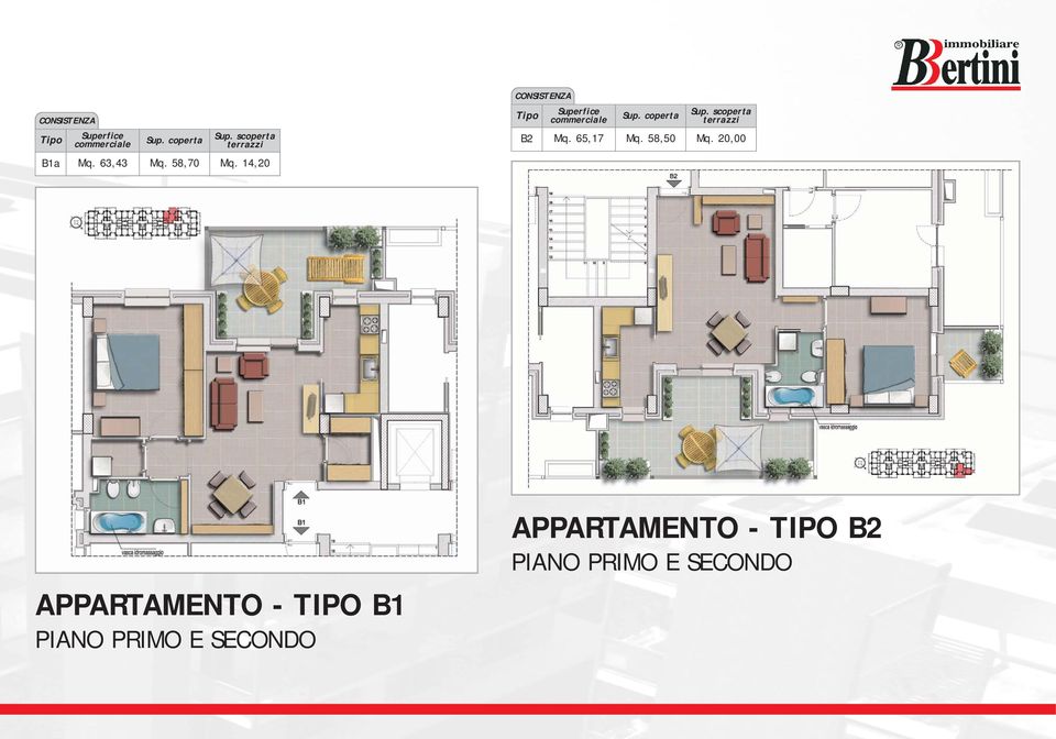 20,00 APPARTAMENTO - TIPO B1 PIANO PRIMO E