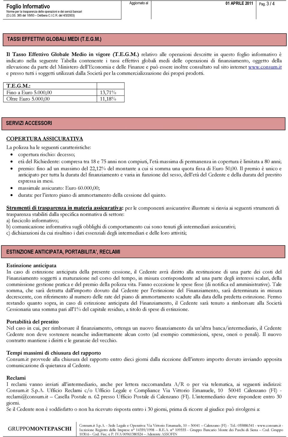 ) Il Tasso Effettivo Globale Me