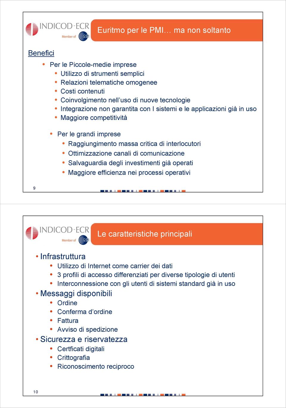 Salvaguardia degli investimenti già operati Maggiore efficienza nei processi operativi 9 Le caratteristiche principali Infrastruttura Utilizzo di Internet come carrier dei dati 3 profili di accesso