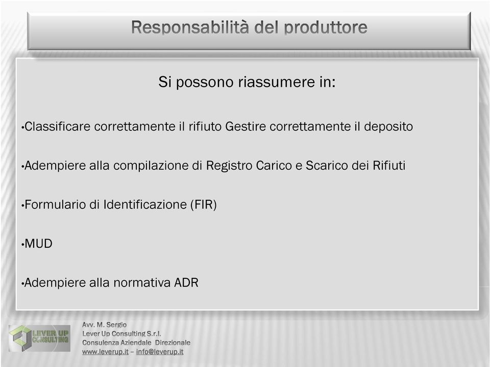 compilazione di Registro Carico e Scarico dei Rifiuti