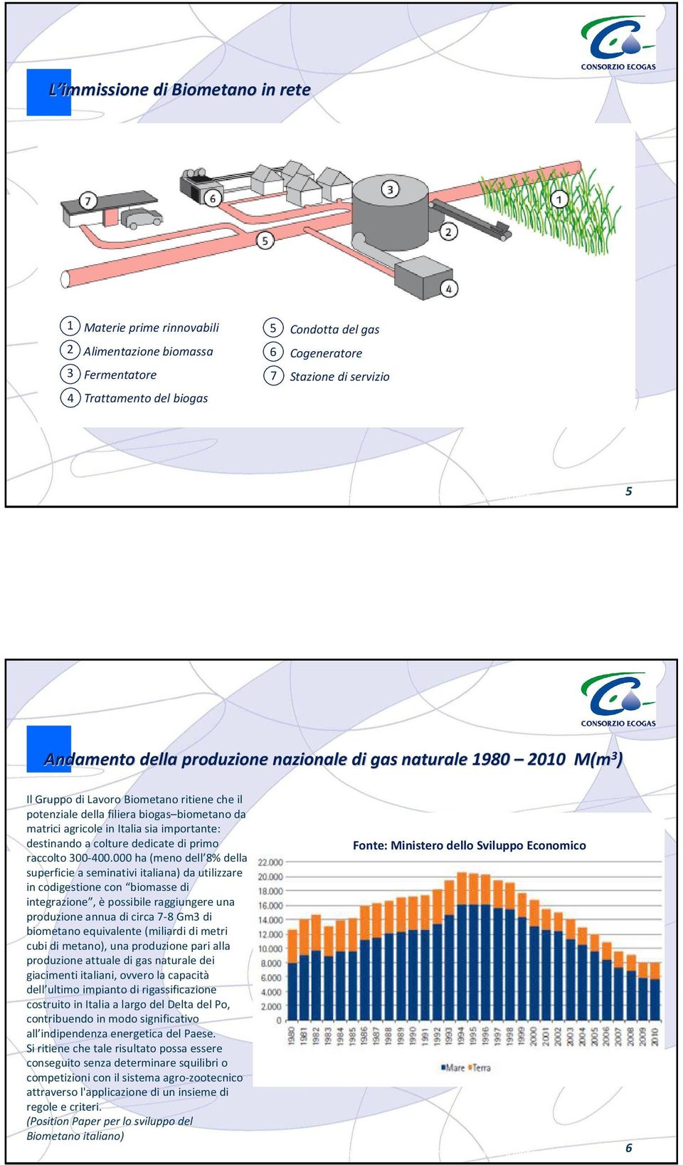 Biometano ritiene che il potenziale della filiera biogas biometano da matrici agricole in Italia sia importante: destinando a colture dedicate di primo Fonte: Ministero dello Sviluppo Economico