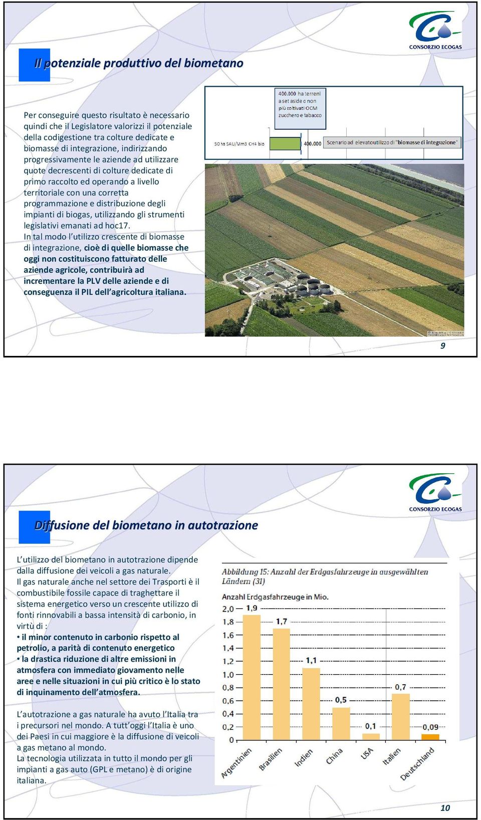 distribuzione degli impianti di biogas, utilizzando gli strumenti legislativi emanati ad hoc17.