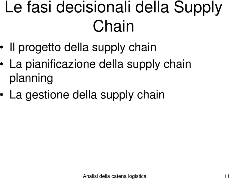 pianificazione della supply chain planning